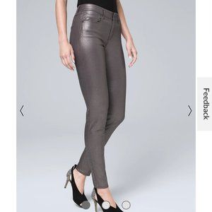 NWT White House Black Market Mid-Rise Metallic Skinny Ankle Jeans